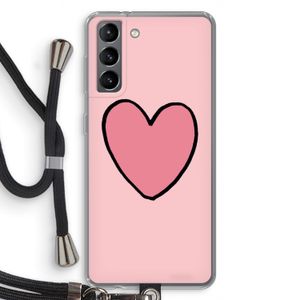 Hartje: Samsung Galaxy S21 Transparant Hoesje met koord