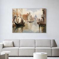Urban Cotton Wandkleed 'Venice' 145 x 190cm in Frame - black