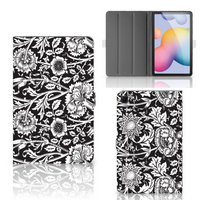 Samsung Galaxy Tab S6 Lite | S6 Lite (2022) Tablet Cover Black Flowers