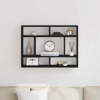 Wandschap 75x16x55 cm bewerkt hout zwart eikenkleur