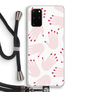 Hands pink: Samsung Galaxy S20 Plus Transparant Hoesje met koord
