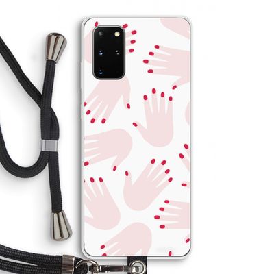 Hands pink: Samsung Galaxy S20 Plus Transparant Hoesje met koord