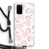 Hands pink: Samsung Galaxy S20 Plus Transparant Hoesje met koord Hands pink: Samsung Galaxy S20 Plus Transparant Hoesje met koord