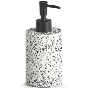 Zeeppompje/dispenser - kunststeen - terrazzo - 8 x 17 cm