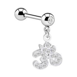 Jeweled Barbell with Charm Chirurgisch staal 316L / Belegde messing Barbells