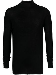 Rick Owens pull en maille nervurée à col montant - Noir