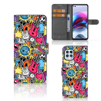 Motorola Moto G100 Wallet Case met Pasjes Punk Rock - thumbnail