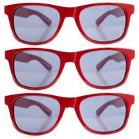 Feest en zonnebril voor kinderen - 6x - rood - kunststof - verkleedbrillen Feest en zonnebril voor kinderen - 6x - rood - kunststof - verkleedbrillen