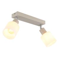 Globo 2-lichts plafondspotTrent zand bruin - 54114-2