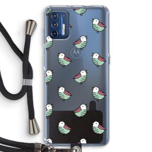 Vogeltjes: Motorola Moto G9 Plus Transparant Hoesje met koord