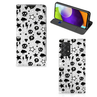 Mobiel BookCase Samsung Galaxy A52 Silver Punk - thumbnail