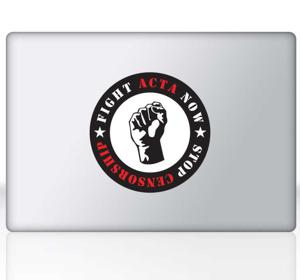 Sticker laptop Fight ACTA now