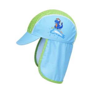 Playshoes zwemcap Dino Blauw Groen Maat