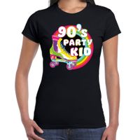 Nineties party verkleed t-shirt dames - jaren 90 feest outfit - 90s party kid - zwart - thumbnail