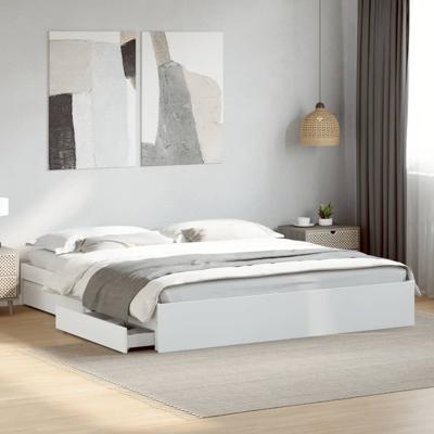 Bedframe met lades bewerkt hout wit 180x200 cm