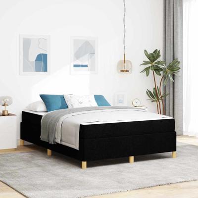 Boxspring bed Zwart en Wit en Zwart 160 x 200 cm Stof