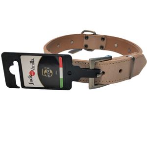 Jack and Vanilla Hondenhalsband - Leer - Naturel - 55 cm