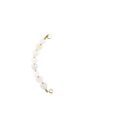 Solid Gold Tussenstuk Armband Edelsteen Hartje Wit