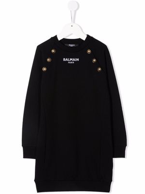 Balmain Kids robe en maille à manches longues - Noir
