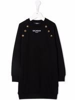 Balmain Kids robe en maille à manches longues - Noir - thumbnail