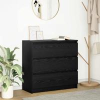 Dressoir 80x35x76 cm spaanplaat zwart eikenkleurig