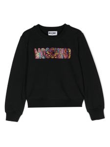 Moschino Kids sweat crop à logo imprimé - Noir