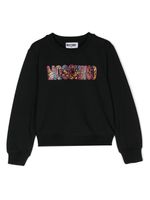 Moschino Kids sweat crop à logo imprimé - Noir - thumbnail