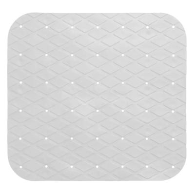 Anti-slip badkamer douche/bad mat - wit - 50 x 50 cm - vierkant - Badkamermat met zuignappen