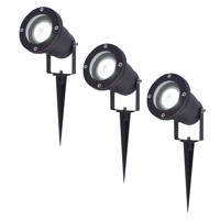 Set van 3 Sydney LED prikspots - Dimbaar - Kantelbaar - GU10 5 Watt 400 lumen - 6000K daglicht wit - IP65 waterdicht - Zwart