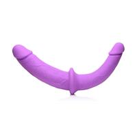 XR Brands Double Charmer - Silicone Double Dildo met Harness