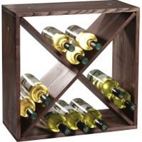 Houten wijnflessen rek/wijnrek vierkant voor 24 flessen 25 x 50 x 50 cm