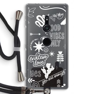 Good vibes: Sony Xperia XZ2 Transparant Hoesje met koord