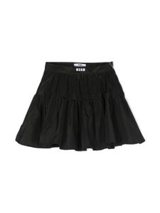 MSGM Kids jupe évasée à taille logo - Noir