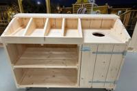 Steigerhouten Bestekwagen & Afruimkast - Verrijdbaar Horeca Meubel