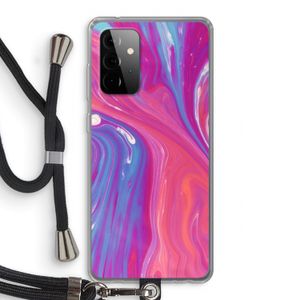 Paarse stroom: Samsung Galaxy A72 5G Transparant Hoesje met koord