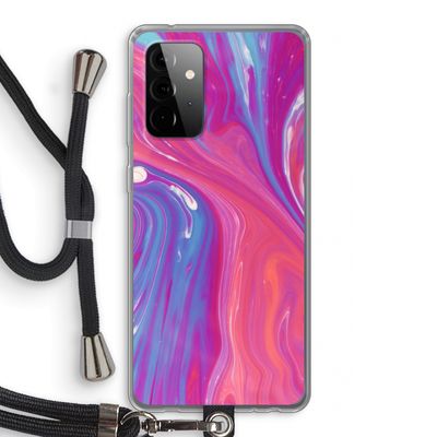 Paarse stroom: Samsung Galaxy A72 5G Transparant Hoesje met koord