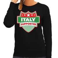 Italie / Italy schild supporter sweater zwart voor dames