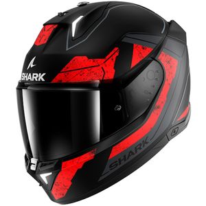 SHARK Skwal i3 Rhad, Integraalhelm, Mat Zwart-Chroom-Rood KUR