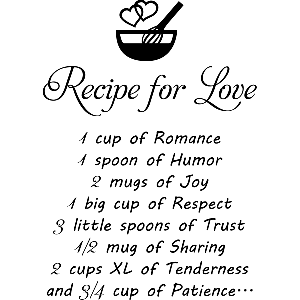 Recipe for love - Muursticker