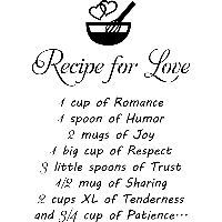 Recipe for love - Muursticker