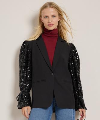 blazer pailletten pofmouw