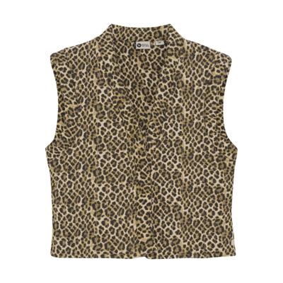 Daily7 winter gilet meisjes - zand - opgevuld/animal