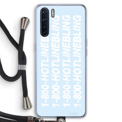 Hotline bling blue: Oppo A91 Transparant Hoesje met koord