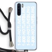 Hotline bling blue: Oppo A91 Transparant Hoesje met koord