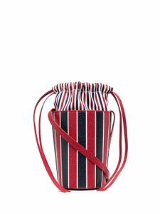 Thom Browne mini sac seau à rayures tricolores - Rouge