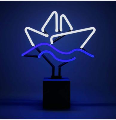 Neon &apos;Boot&apos; Sign (Op Betonnen Basis)