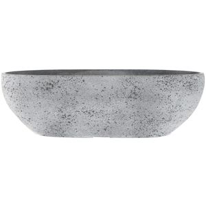 Bloempot/plantenpot balkonbak van gerecycled kunststof beton grijs D55 x 16 en H16 cm