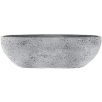 Bloempot/plantenpot balkonbak van gerecycled kunststof beton grijs D55 x 16 en H16 cm