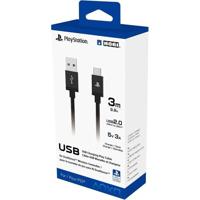 Hori USB-A naar USB-C oplaadkabel - PlayStation voor PS5 DualSense-controller - 5V/3A - 3 meter lang - Zwart