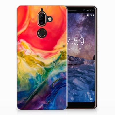 Smartphone hoesje Nokia 7 Plus Watercolor Dark